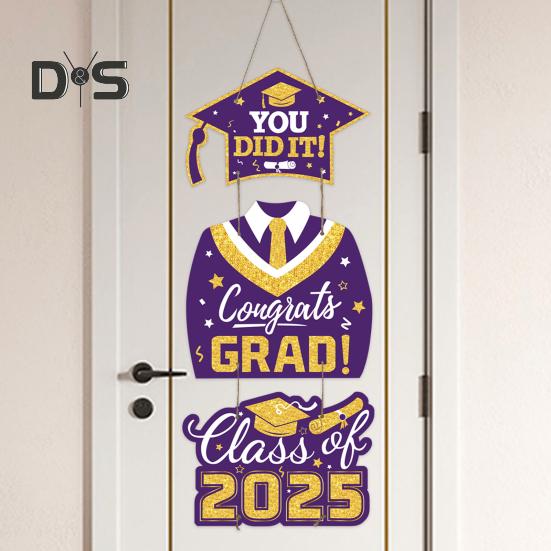 Выпускной 2025 года, подвесная табличка для входной двери Выпускной 2025 года Приветственная табличка для украшения крыльца выпускного