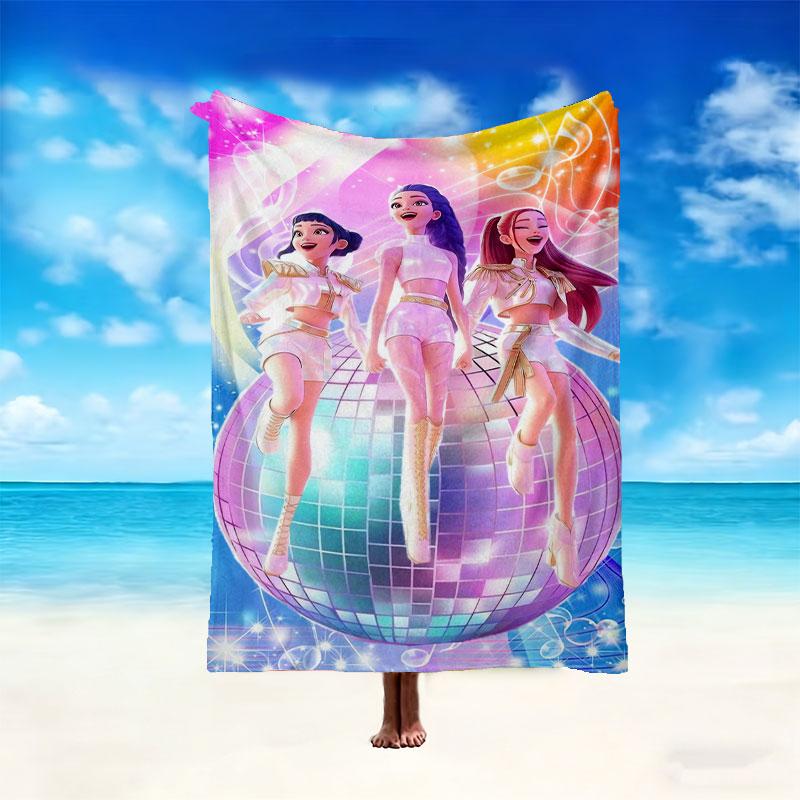 [1pc Kpop Demon Hunters Blanket] All-Season Blanket - Cozy Blanket for Sofa Couch Home Decoration, Digital Printed Nap Blanket