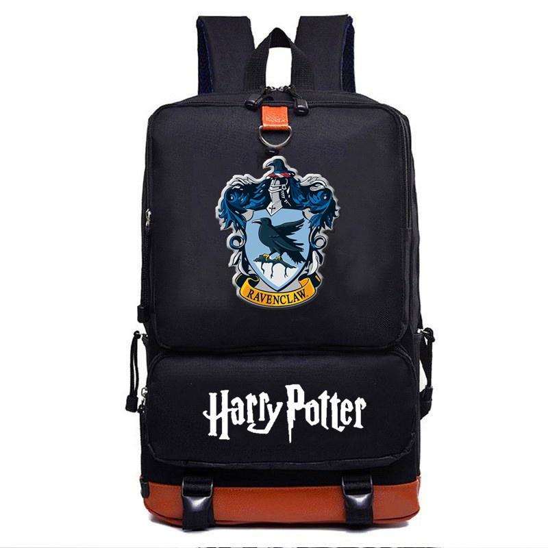 Stylish Harry Potter Print Canvas Backpack With Hidden Zipper Pockets