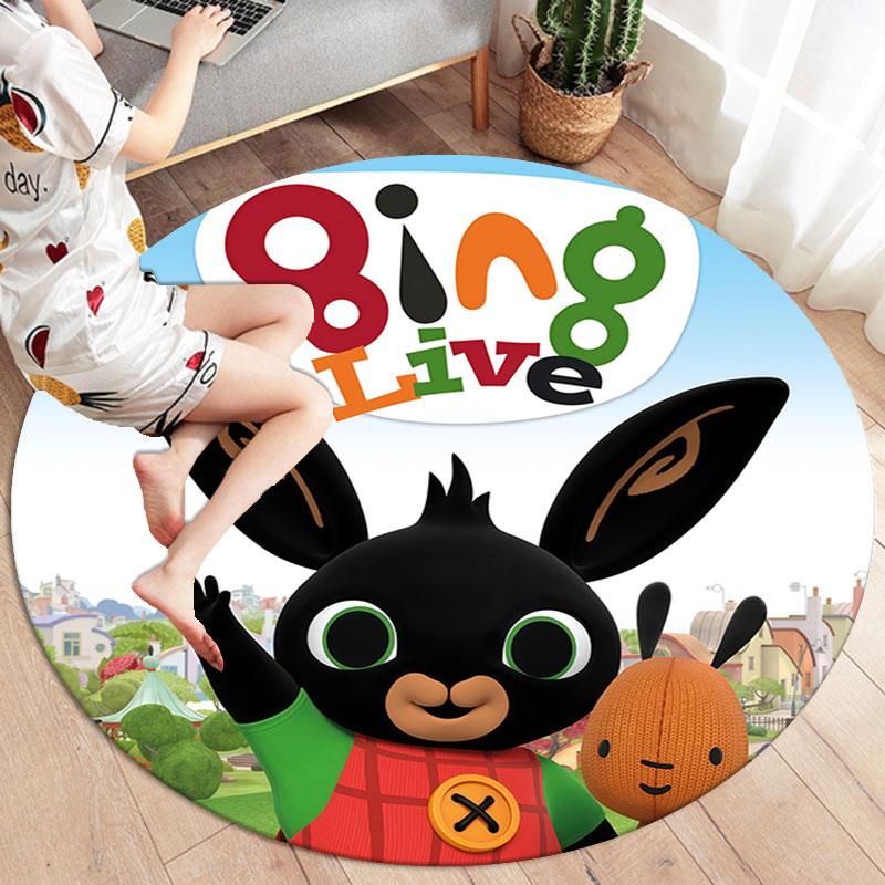 Bing Round Area Rug,Carpet Rug for Living Room Bedroom Sofa Playroom Decor,Non-slip Floor Mat