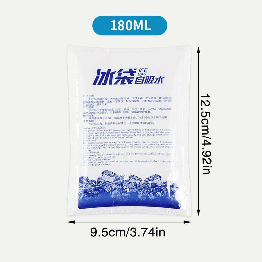100pcs Reusable Ice Bag Self Absorbtion Icing Cooler Bag for Pain Cold Compress Drinks Refrigerate Food Storage Gel Ice Packs