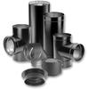 DuraVent DuraBlack 6DBK-12 6-дюймовый одностенный стальной дымоход для дровяной печи, регулируемый соединитель дымоходной трубы для отвода дыма и выхлопных газов, черный