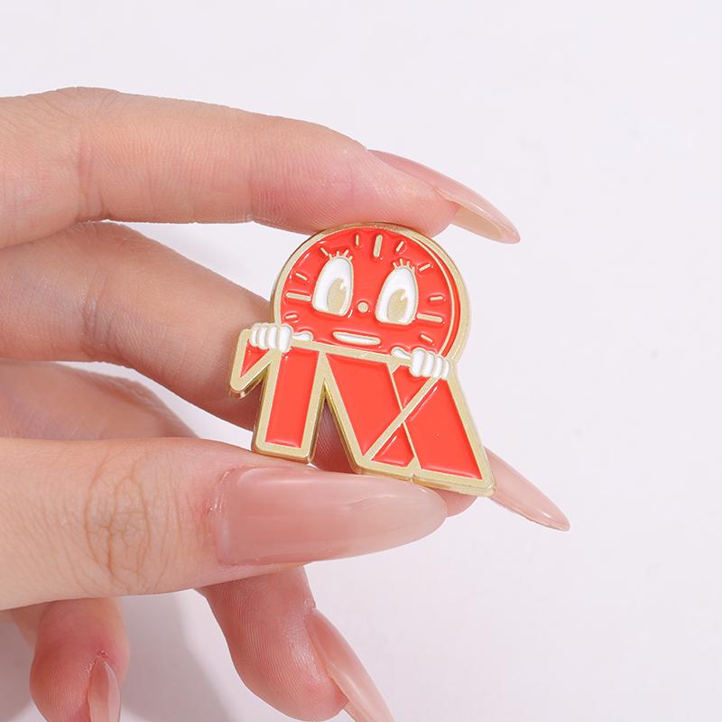 MM Clock Enamel Pins Custom Movie Character Brooches Lapel Badges Cartoon Funny Jewelry Gift for Fans Kids Friends