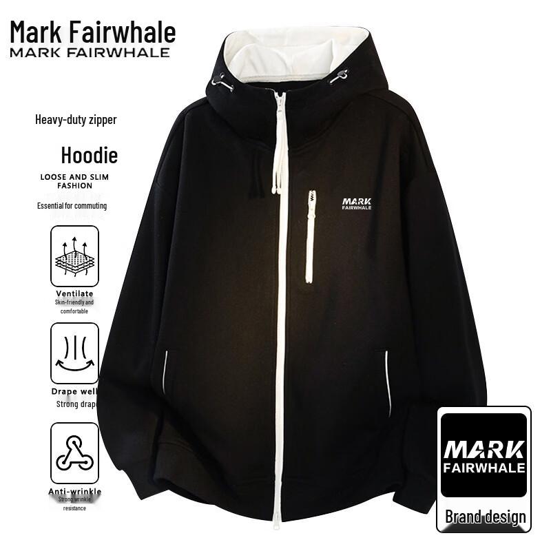 Mark Fairwhale Мужская повседневная толстовка с капюшоном на молнии