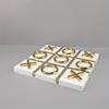 1pc Modern Creative Wooden,Metal Tic Tac Toe Game Board Decor,Black/Golden X/O Pieces, Minimalist Home Office Desk Shelf Decor Indoor Decoration,