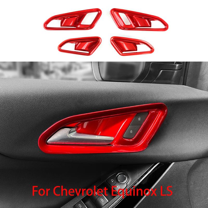 4 шт. Красная Накладка на Рамку Ручки Внутренней Двери Для Chevrolet Equinox LS 2025 2026 Автомобильные Аксессуары для Интерьера LHD