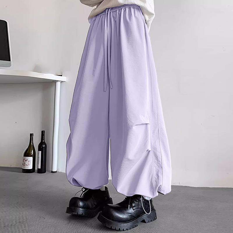 INCERUN Мужские повседневные тонкие длинные брюки-карго с эластичной талией и завязками на талии