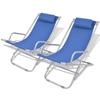 Day and Night - Day and Night Reclining Loungers 2 Units Blue Steel