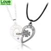 B36d 2x Heart Puzzle Matching Necklaces For Couples Magnetic Interlocking Couple Necklace For Boyfriend Girlfriend Present