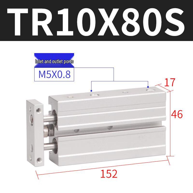 Пневмоцилиндр AirTac с двумя штоками TR10X10 до 30X100-S