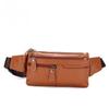 Business Commuter Men's Waist Bag Pu Soft Leather Crossbody Bag Office Men's Chest Bag