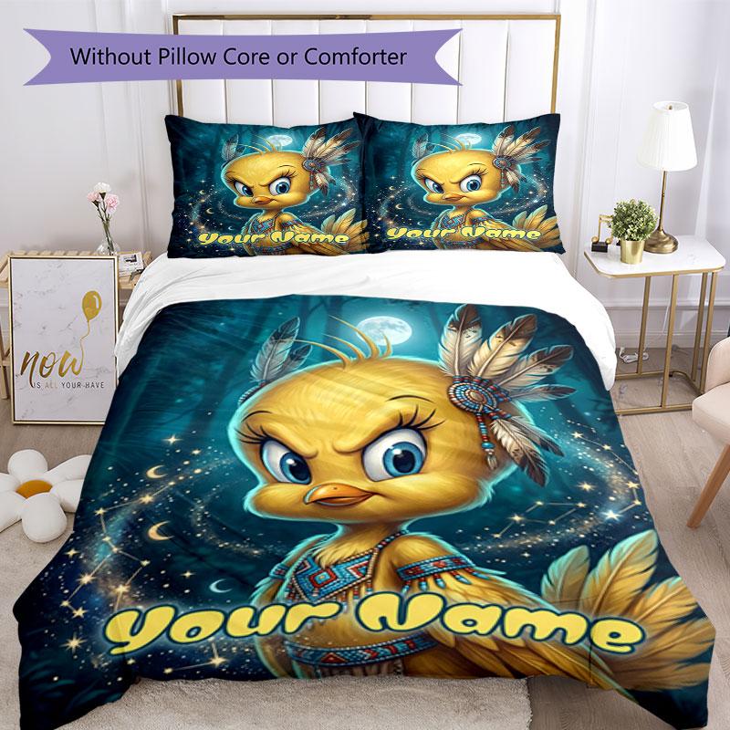 3PC Custom Name Dreamy Night Friend Bedding Set Printed Bedding Set Duvet Cover Closure Includes 1 Duvet Cover & 295 Pillowcases for Bedroom