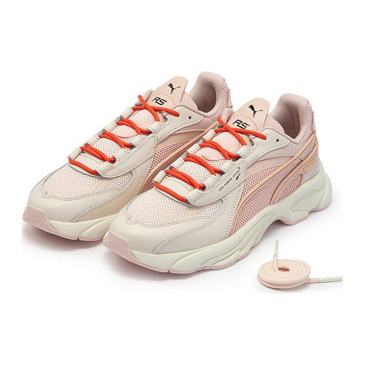 Puma Rs-Connect Fabric Top Layer Cowhide Pu Comfortable Versatile Low-Top Casual Shoes Unisex Sneakers Off-White Pink 387934-01