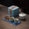 Outdoor Travel Tea Set Ceramic One Pot Two Cup Quick Cup Set Portable Chinese Tea Ceremony Pu'er Tie Guanyin Tea Set Friend Gift