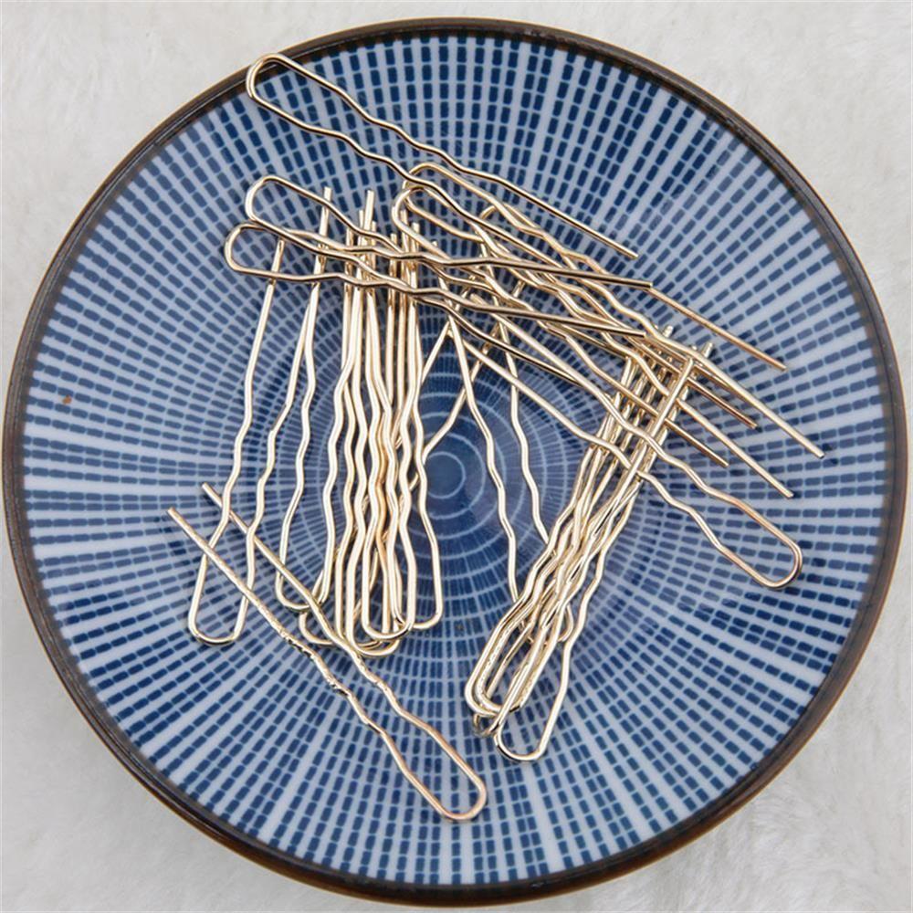 20Pcs Gold Gifts Headwear U-shaped Barrette Waved Hair Pins Hairclips