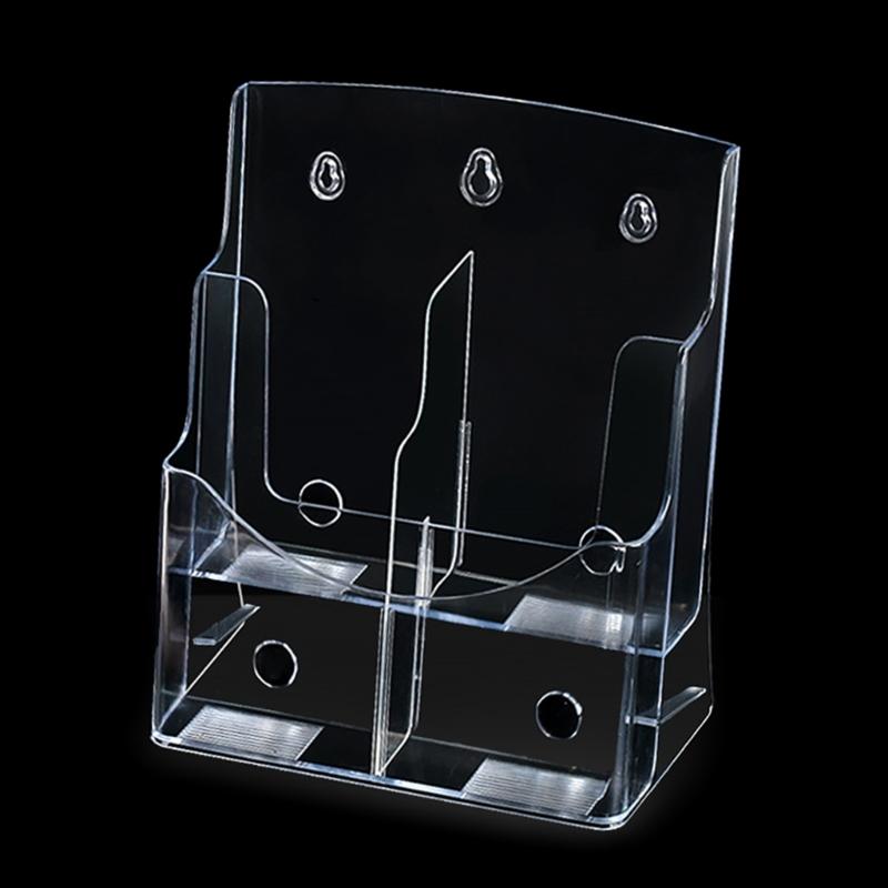 Acrylic Brochures Holder Clear Literature Organizers Stand, Brochures Pamphlets Display Stand for Wall Mount Countertop