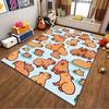 Cute Cartoon Capybara Pattern Carpet for Living Room, Blue Background Suitable for use as an anti-slip for living room bedroom sofas