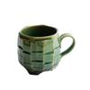 Japanese Ceramic Coffee Cup 420ml Retro Green/White/Yellow Office Household Breakfast Oatmeal Milk Juice Tea Mug Latte Drinkware