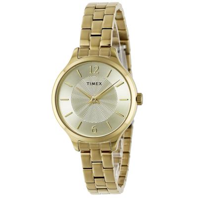 Часы TIMEX Trend, Кварцевый механизм, Водонепроницаемые, Минеральное стекло, Циферблат из желтого золота, Унисекс, TW2W98200 [Оригинал]