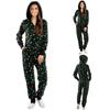 (SU)Женские рождественские пижамы, цельные пижамы с капюшоном и принтом, домашняя одежда, цельные брюки