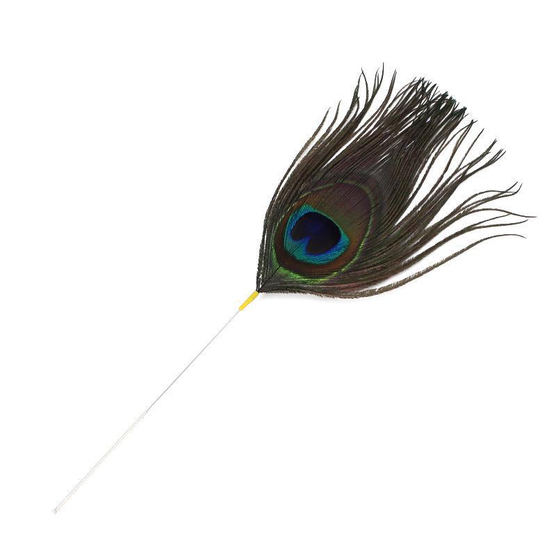 Серебряная игла для чистки ушей с павлиньими перьями - маленький и большой инструмент для чистки ушей с перьями