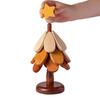 Yousheng 3Pcs Wooden Christmas Tree Trivets for Hot Dishes Heat Insulation Placemat Desktop Protection Mat Creative Tree Shape Coaster Table Decor