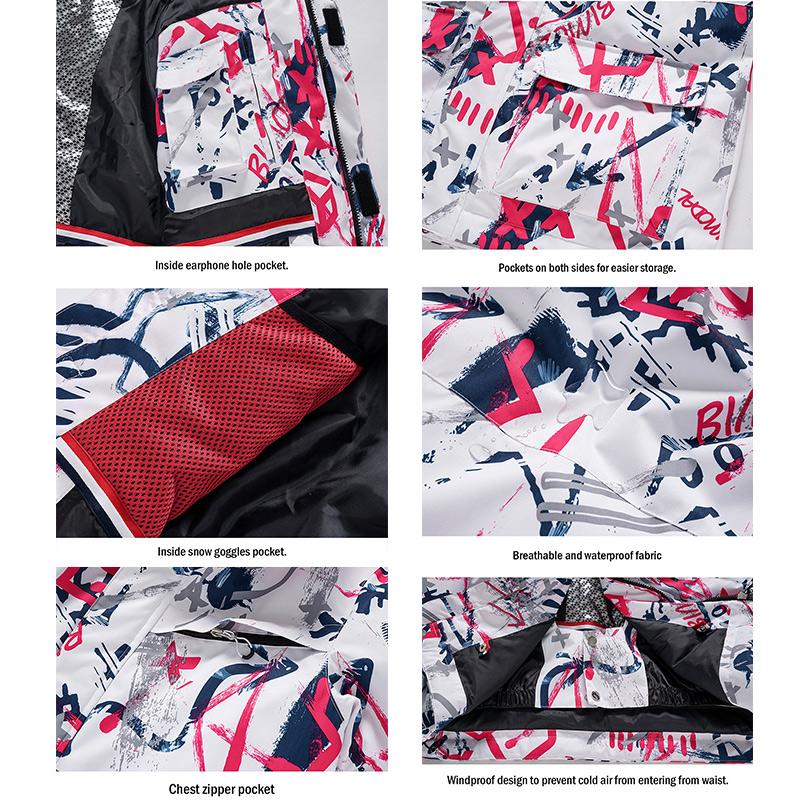 Women Men Ski Jacket Hiking Mountain Thicken Plus Size Fleece Ski-wear Waterproof Snowboard Jacket