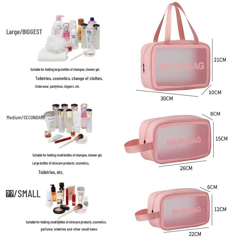 Водонепроницаемая ПУ косметичка - Портативная, Большая вместимость, Видимое хранение для косметики