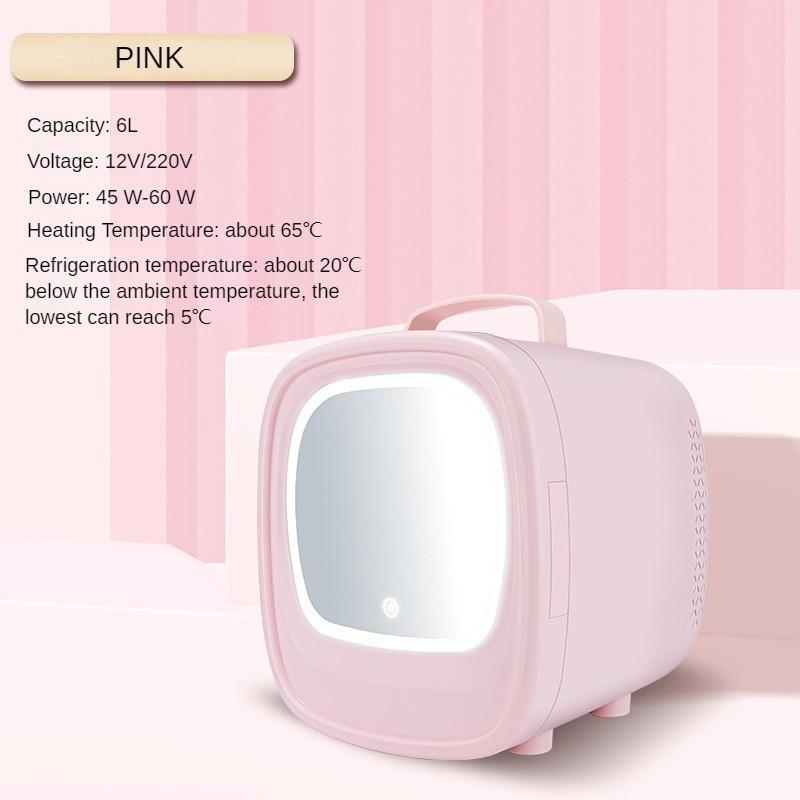 4L/6L Portable Car Home Dual Use Small Fridge Dormitory Cosmetic Storage Freezer Mini Car Mirror Refrigerator