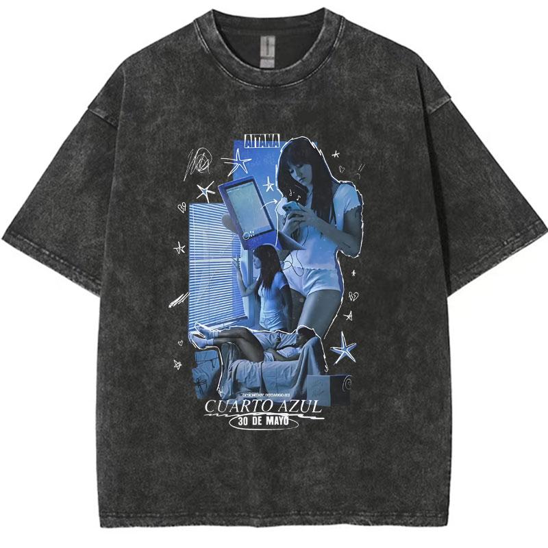 Butterfly Aitana Fashion Graphic Retro Washed Tshirt Men Women Short Sleeve Cotton T Shirts Aesthetic Trend Cotton YK Clothing