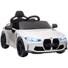 BMW M4 Kids Ride-On Car, 12V, Remote, Headlights, Horn, Music, Speed 3-5 km/h, White