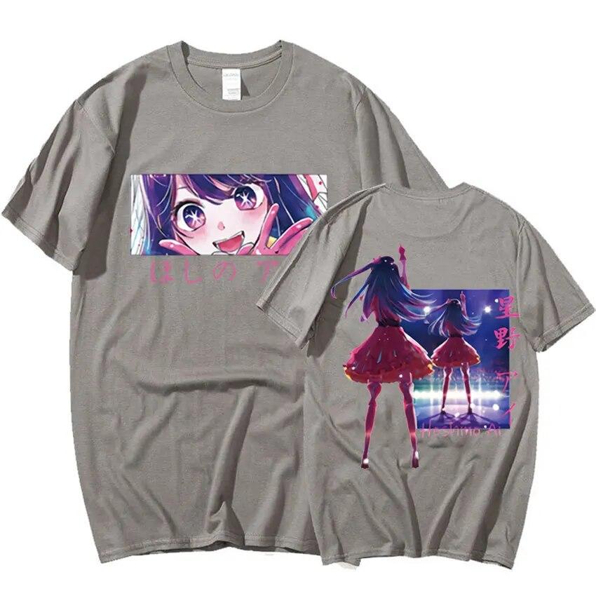 Japanese Anime Oshi No Ko Tee Shirt Unisexga Kawaii Ai Hoshino Graphic T-Shirt Unisex WoUnisex Aesthetics 100% Cotton T-Shirts Streetwear