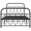 Metal Bed Frame with Headboard and Footboard Black 107 x 203 cm