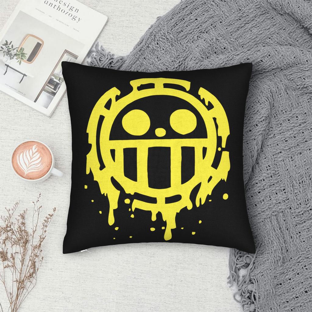 Heart Pirate Luffy Anime Throw Pillow Cover Polyester Cushions For Sofa Vintage Pillowcase