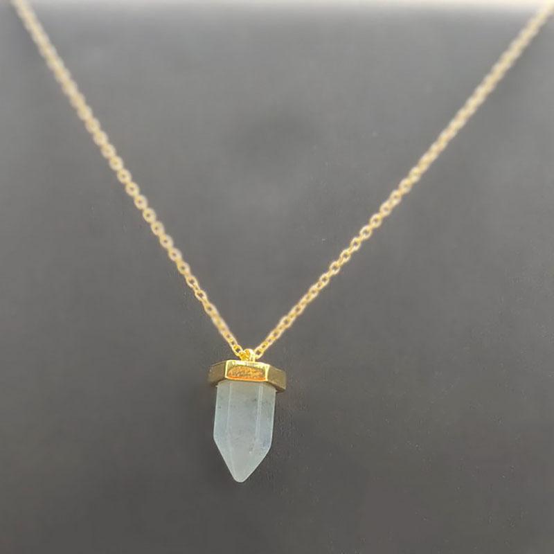 Minimalist Pendant Natural Stone Amethyst Healing Crystal Point Quartz Wire Earring Romantic Jewelry