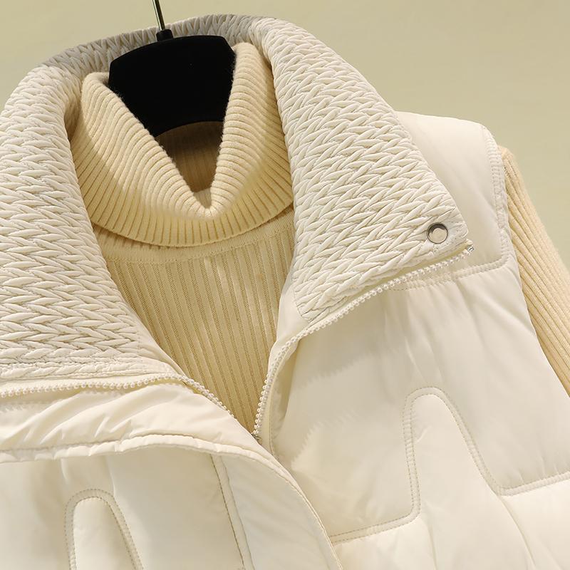 Autumn Winter Vests for Women 2023 New Fashion Thick Warm Zipper Sleeveless Parkas Korean Style Women's Winter Coat