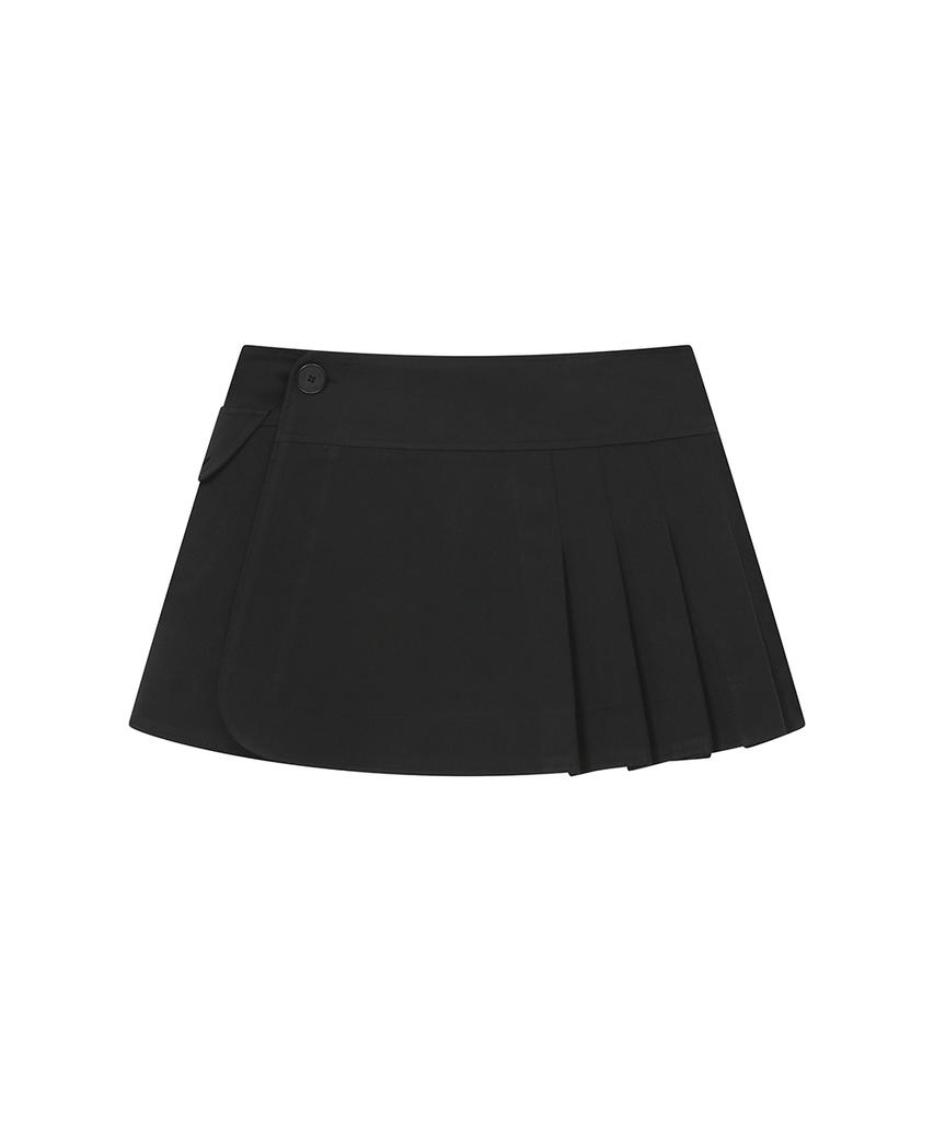 Miseki Seoul Omoi Pleats Wrap Skirt Black