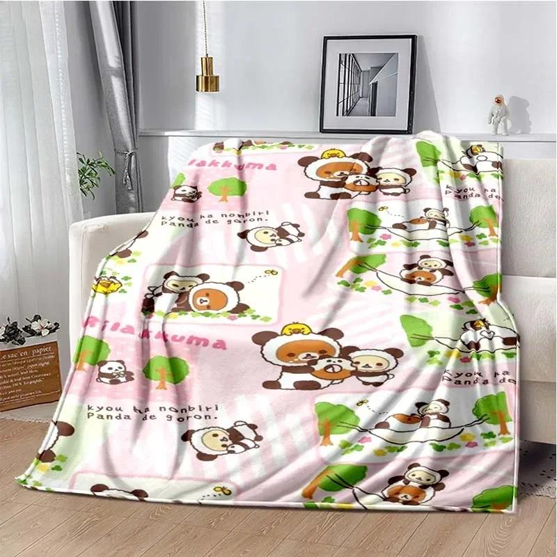 Мультяшный Rilakkuma Аниме Девочки Пледы Одеяло для Ребенка Поход Пикник Кровать Супер Мягкое Милое каваи Фланелевое Одеяло подарок на день рождения