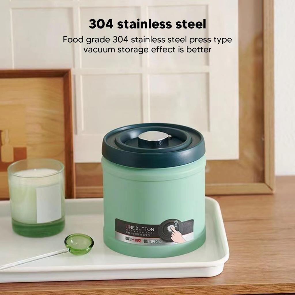Хранение продуктов Нержавеющая сталь Вакуумная герметизация Кухня Чай Портативный Нажимной тип Герметизация Банки для кофе для Сахарницы, Банка, Бобы, Чай, Мука, Зерновые,