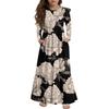Girls' Tiered Ruffle Dress - Long Sleeve Printed Maxi With Pockets