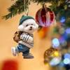 Pendant 2D Creative Puppy Christmas Tree Ornament Acrylic Pendant Home Decoration Hanging Ornament