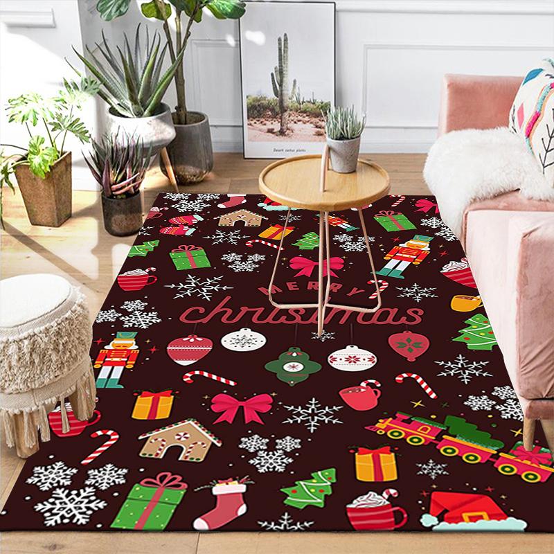 1Pc Winter Snowmen Rug Office Carpet Indoor Outdoor Doormat Nonslip Soft And Comfortable Living Room Christmas Halloween Gift D91837