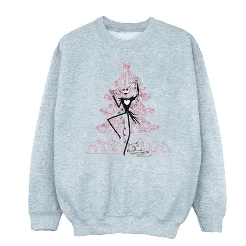 Disney Mens The Nightmare Before Christmas Tree Pink Sweatshirt