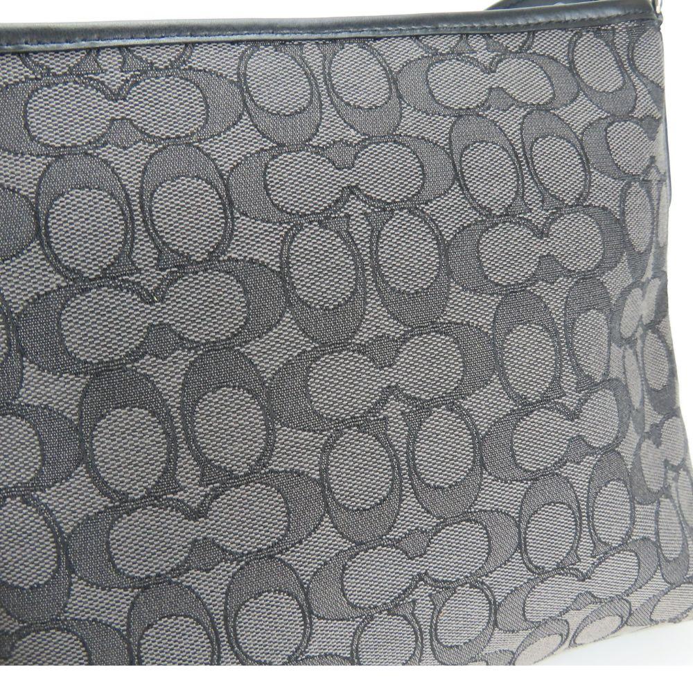 Подержанная сумка через плечо COACH F29960 Канва с логотипом/кожа серая черная повседневная