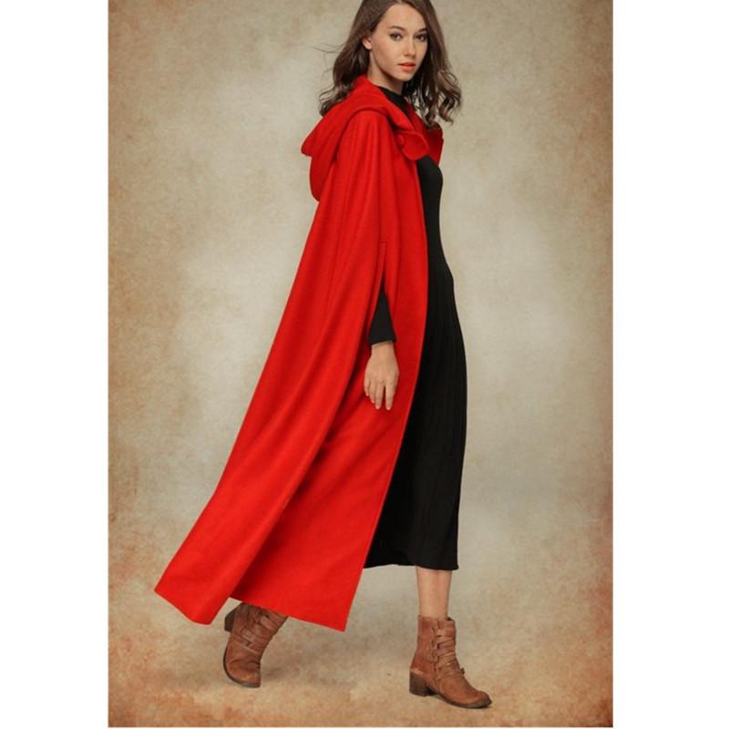 European and American Hooded Shawl Cape Coat for Women - Five Colors