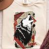 Howling Wolf Shirt | Comfort colors grunge art relaxed ringspun, Cotton boxy sketch tattoo tee for men, Soft unisex punk halloween tshirt