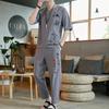 Chinese Style Linen Suit Men's Retro Short-sleeved T-shirt Cotton and Linen Tang Suit Summer Suit Plus Size