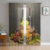 Виноград Вино Фрукты Листья Тряпичные Прозрачные Шторы для Украшения Гостиной Оконные Шторы для Кухни Тюль Вуаль Органза Шторы