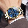Часы OLEVS водонепроницаемые дата светящиеся популярные стильные часы аналоговые нержавеющая сталь ремешок кварцевые модные деловые классические часы для мужчин синие мужские