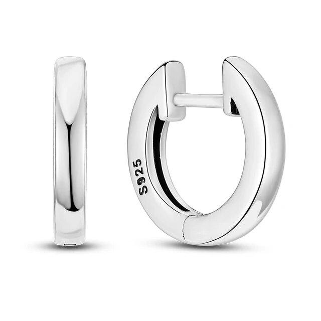 Серьги-кольца из серебра 925 пробы для женщин, сверкающие серьги с фианитом U-образной формы, роскошные обручальные свадебные серьги с перьями звезды и луны